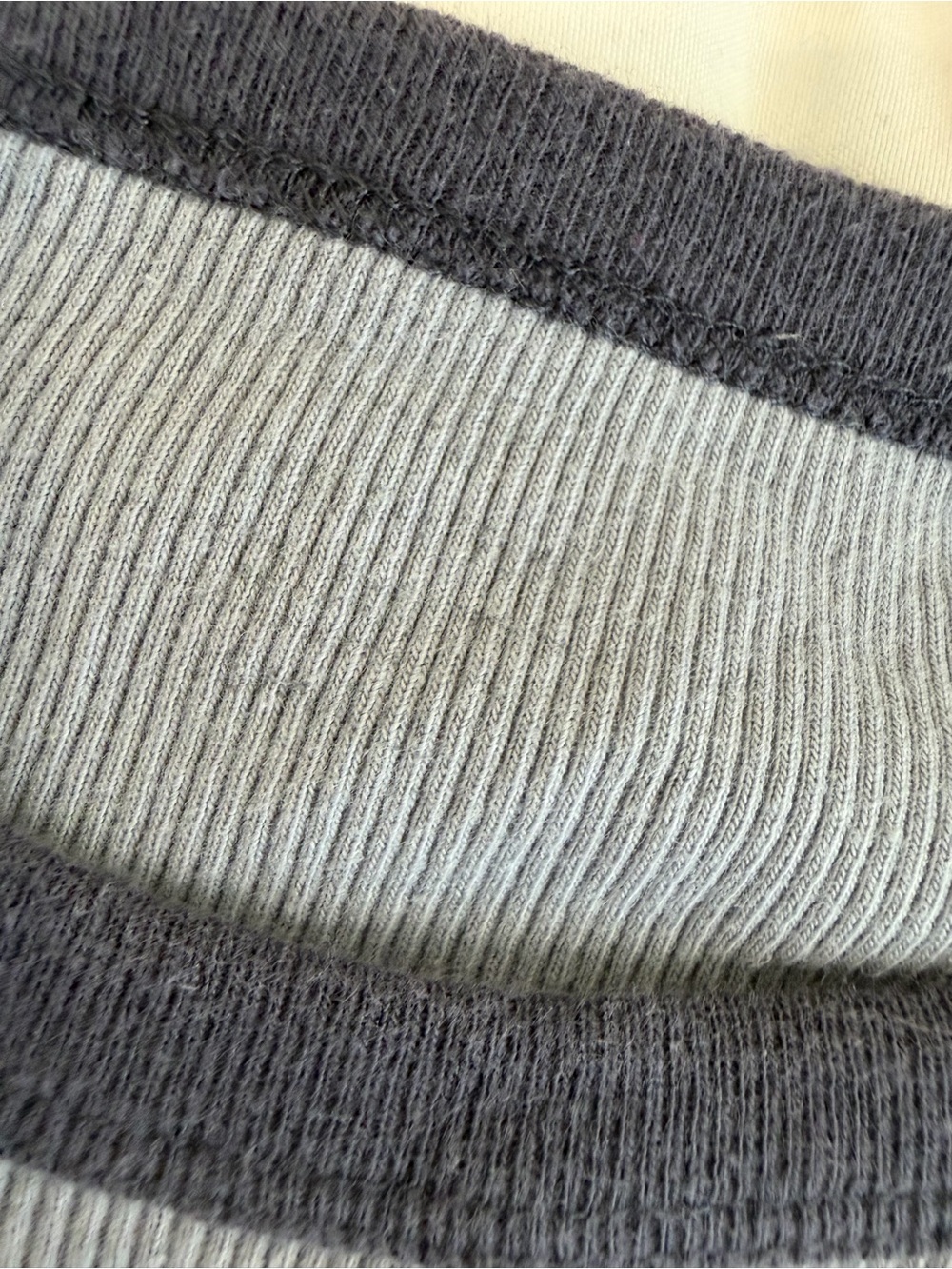 Brandy Melville Gray Body Black Raglan Long Sleeve Tee - Picture 3 of 3